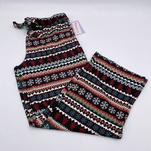Joyspun Hacci Knit Sleep Pants Christmas Snowflake PJs Pants Pajama Bottom Dark